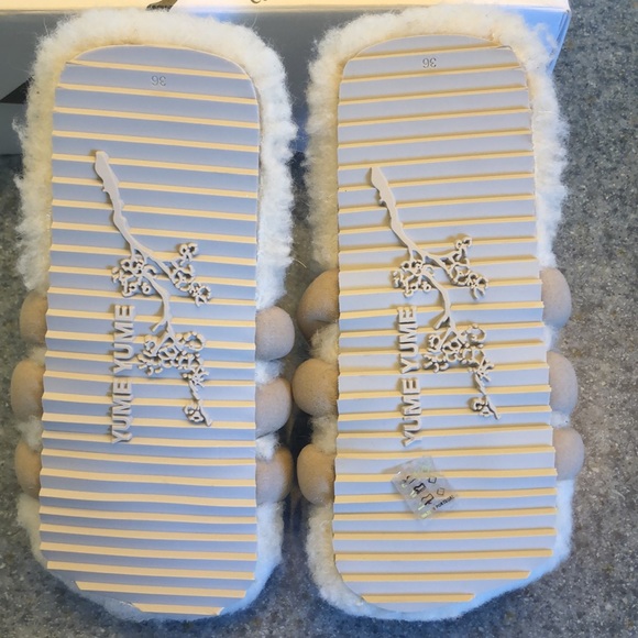 YUME YUME Rare Genuine Shearling Slides Made in Portugal - Picture 3 of 5
